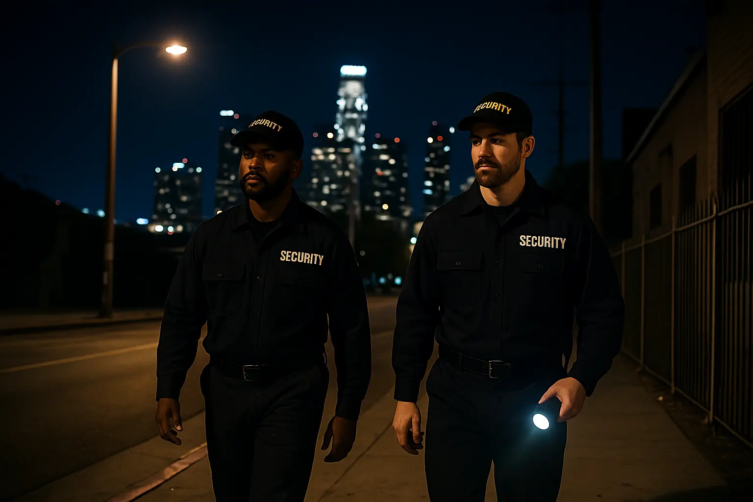 Professional tactical security guard on patrol